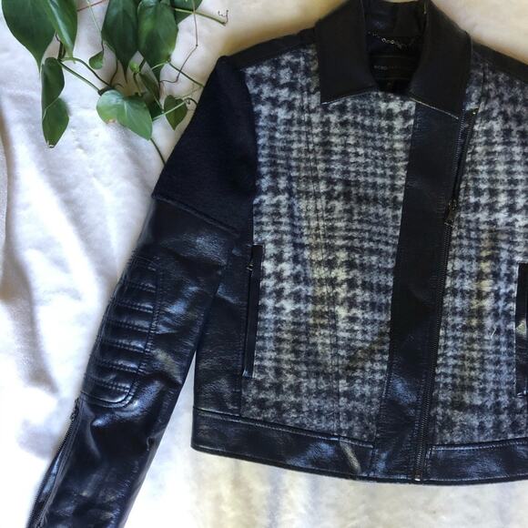 BCBGMaxAzria Madison Navy Moto Jacket - Picture 5 of 6